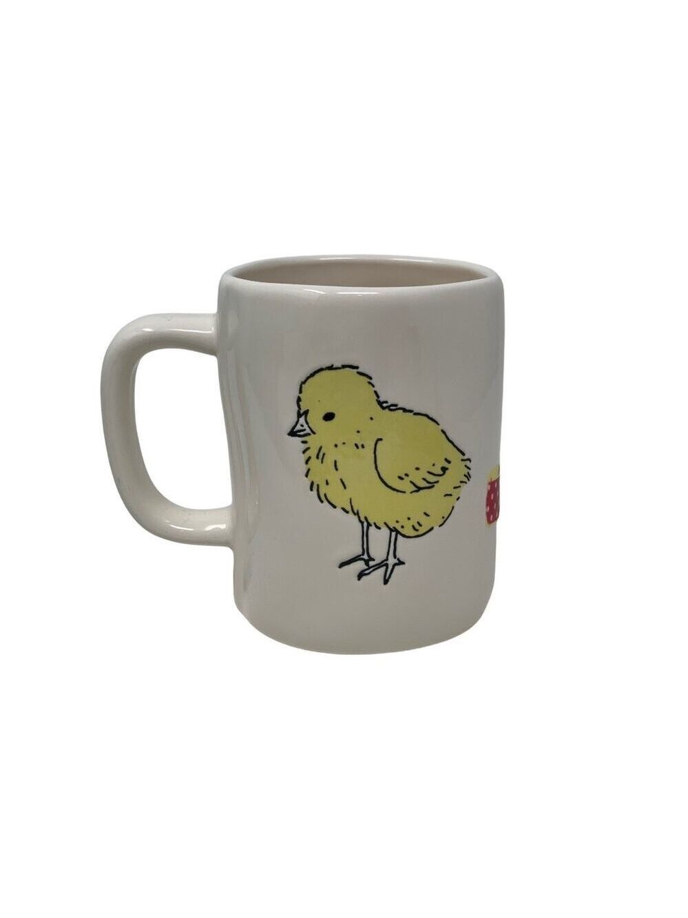 Rae Dunn Cute Chick Mug Cup Easter Spring Double Sided Ceramic Yellow White